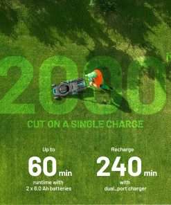 2 - 20V 21 inch Self-Propelled Lawn Mower Cordless, 3-in-1 Brushless Electric Lawn Mower with 6-Position Cutting Height Adjustment, 2 - 8.0Ah Battery & Dual Charger Included - 3