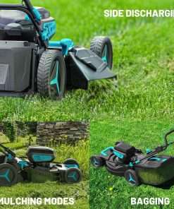 2 - 20V 21 inch Self-Propelled Lawn Mower Cordless, 3-in-1 Brushless Electric Lawn Mower with 6-Position Cutting Height Adjustment, 2 - 8.0Ah Battery & Dual Charger Included - 8