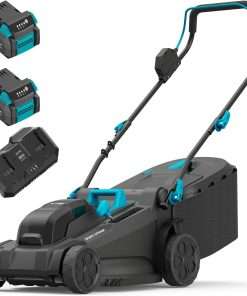 40V 18 inch Lawn Mower Cordless, Brushless Push Lawn Mower with 6-Position Cutting Height Adjustment, 2x4.0Ah Battery & Dual Charger Included - 1