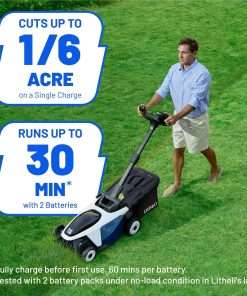 Electric Lawn Mower, Self-propelled Lawn Mower Cordless 40V 18.5 Brushless Mower with Electric Cutting Height Adjustment, Higher Rotation Speed, 2 x 4.0Ah Battery and Rapid Charge Included - 3