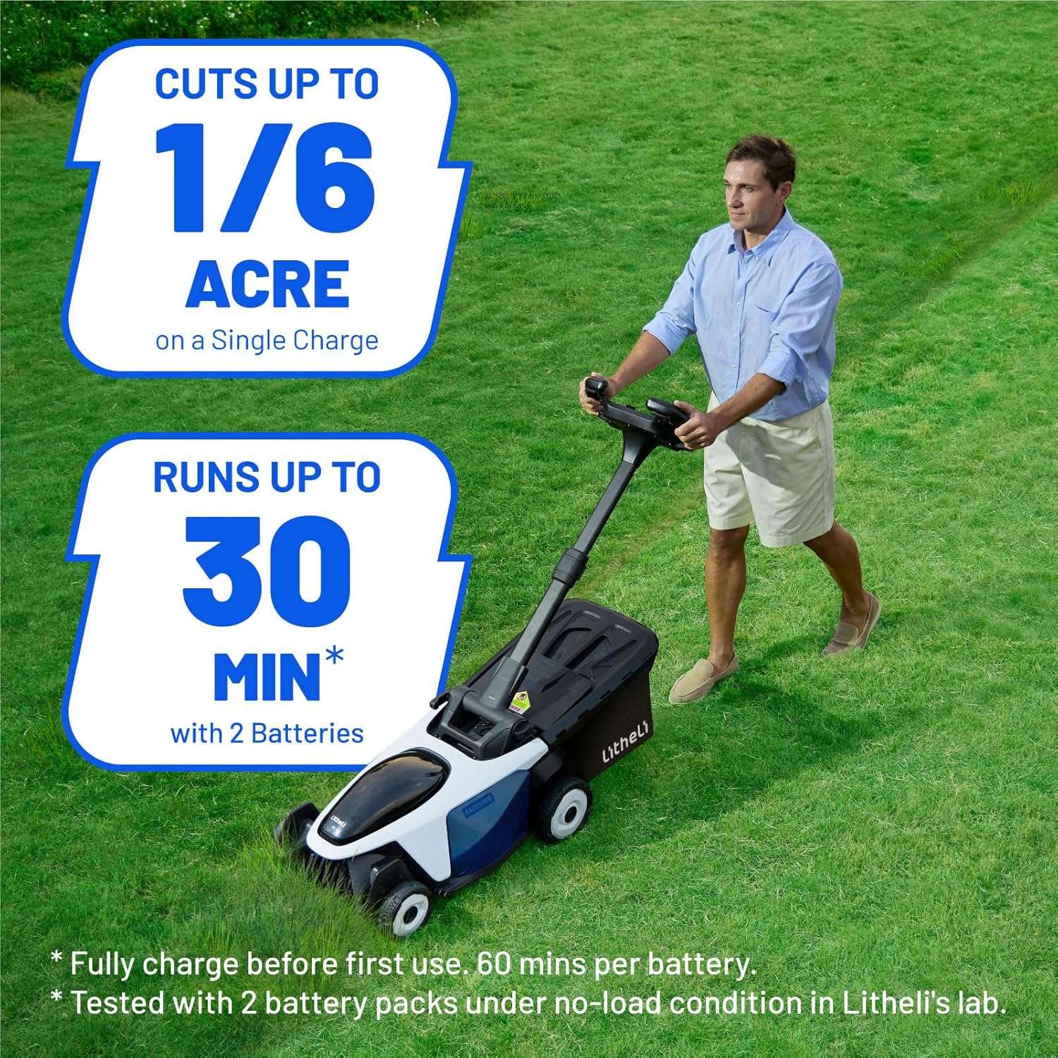 Electric Lawn Mower, Self-propelled Lawn Mower Cordless 40V 18.5 Brushless Mower with Electric Cutting Height Adjustment, Higher Rotation Speed, 2 x 4.0Ah Battery and Rapid Charge Included - 3