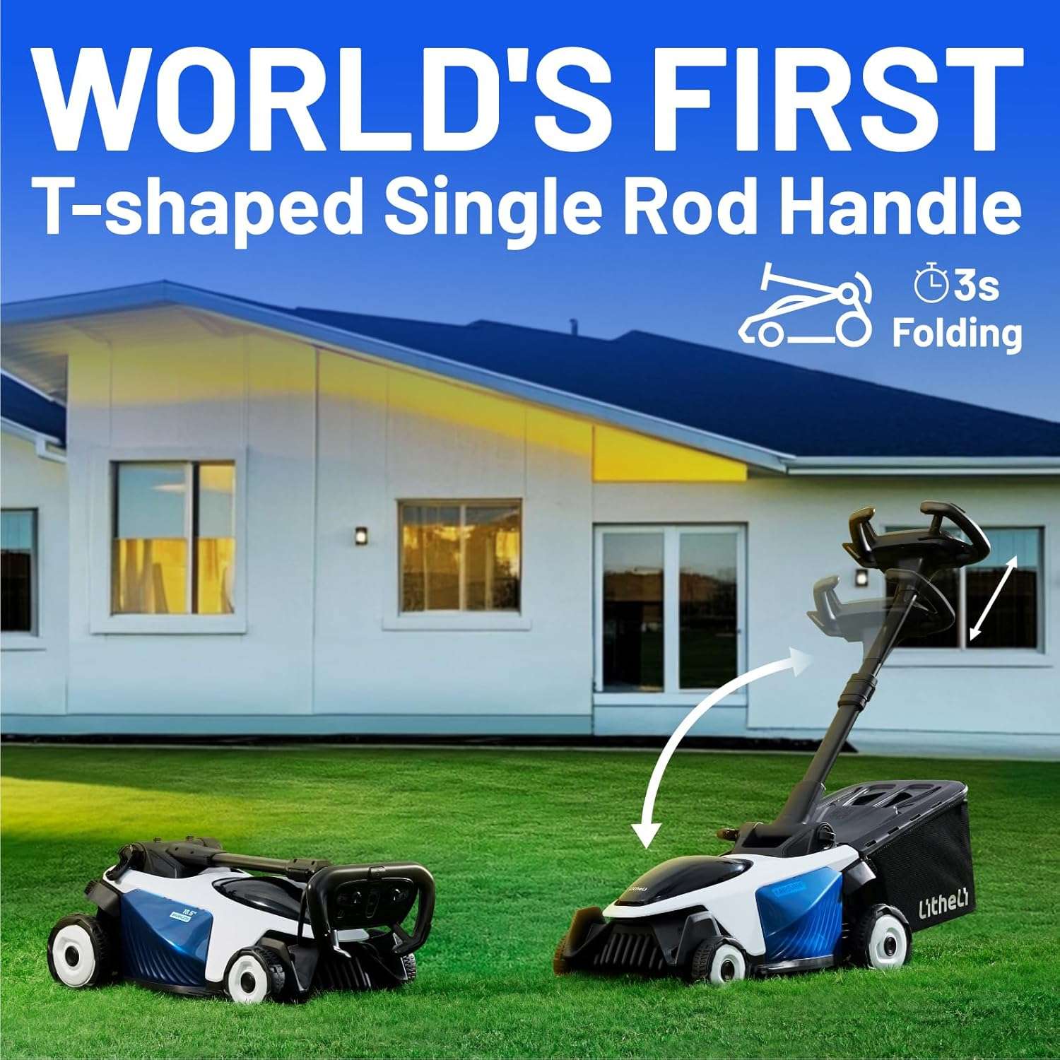 Electric Lawn Mower, Self-propelled Lawn Mower Cordless 40V 18.5 Brushless Mower with Electric Cutting Height Adjustment, Higher Rotation Speed, 2 x 4.0Ah Battery and Rapid Charge Included - 6