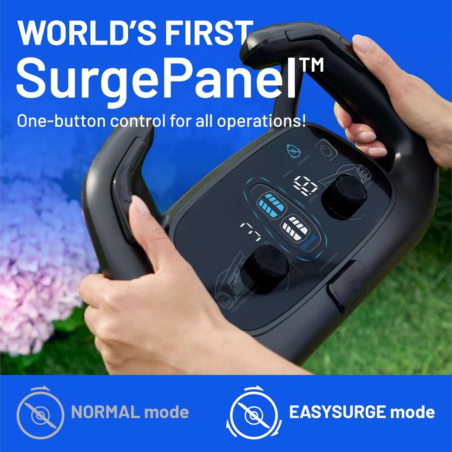 Electric Lawn Mower, Self-propelled Lawn Mower Cordless 40V 18.5 Brushless Mower with Electric Cutting Height Adjustment, Higher Rotation Speed, 2 x 4.0Ah Battery and Rapid Charge Included - 7