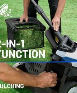 Electric Lawn Mower, Self-propelled Lawn Mower Cordless 40V 18.5 Brushless Mower with Electric Cutting Height Adjustment, Higher Rotation Speed, 2 x 4.0Ah Battery and Rapid Charge Included - 8