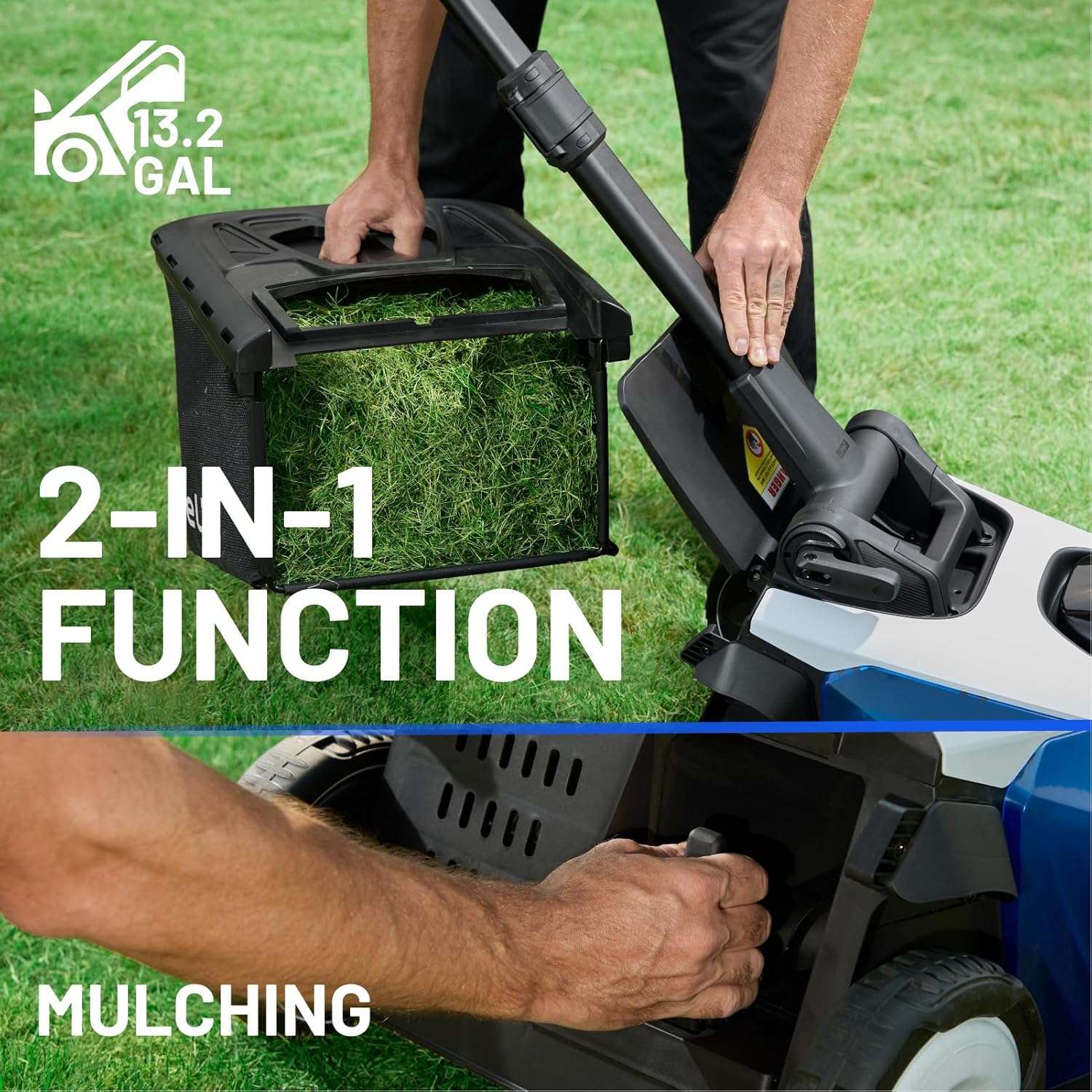 Electric Lawn Mower, Self-propelled Lawn Mower Cordless 40V 18.5 Brushless Mower with Electric Cutting Height Adjustment, Higher Rotation Speed, 2 x 4.0Ah Battery and Rapid Charge Included - 8