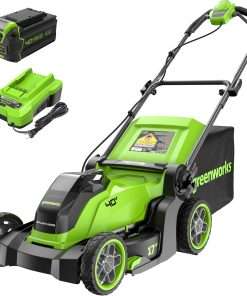 Greenworks 40V 17 Brushless (Push) Cordless Lawn Mower, 4.0Ah Battery and Charger - 1
