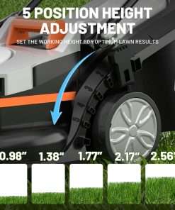 Litheli Electric Lawn Mower Cordless,Grass Cutter Machine for 1300 Sq.Ft.Lawnmower with Motor,13 in Cutting Width,8 Gallon Capacity,Cutting Height from 1 to 2.5 in - 4