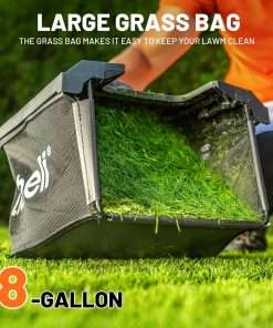Litheli Electric Lawn Mower Cordless,Grass Cutter Machine for 1300 Sq.Ft.Lawnmower with Motor,13 in Cutting Width,8 Gallon Capacity,Cutting Height from 1 to 2.5 in - 6