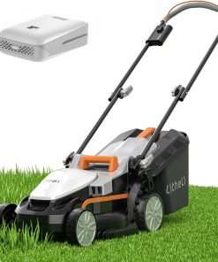 Litheli Electric Lawn Mower Cordless,Grass Cutter Machine for 1600 Sq.Ft.Lawnmower with Motor,13 in Cutting Width,8 Gallon Capacity,Cutting Height from 1 to 2.5 in - 1