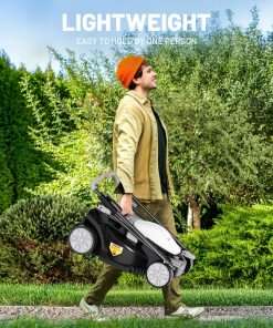 Litheli Electric Lawn Mower Cordless,Grass Cutter Machine for 1600 Sq.Ft.Lawnmower with Motor,13 in Cutting Width,8 Gallon Capacity,Cutting Height from 1 to 2.5 in with 4.0A Battery - 6