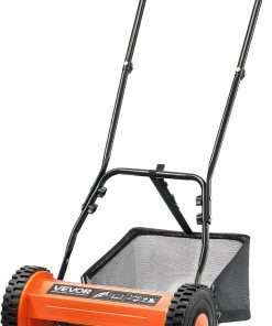 VEVOR Push Reel Lawn Mower 16 inch, 5 Blades Manual Push Mower No Motor, 0.6-1.75 in Adjustable Cutting Height, Walk-Behind Lawn Mowers with Grass Catcher Bag for Green Lawns - 1