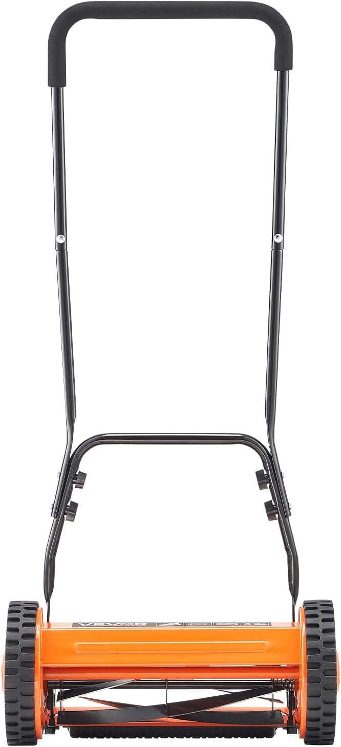 VEVOR Push Reel Lawn Mower 16 inch, 5 Blades Manual Push Mower No Motor, 0.6-1.75 in Adjustable Cutting Height, Walk-Behind Lawn Mowers with Grass Catcher Bag for Green Lawns - 9