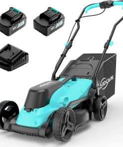 YARDCARE 36V Brushless Cordless Lawn Mower with 2X4.0Ah Batteries, LED Display Screen, Electric Lawnmower with 5-Position Height Adjustment, 8 Gallon Grass Bag, Charger - 1