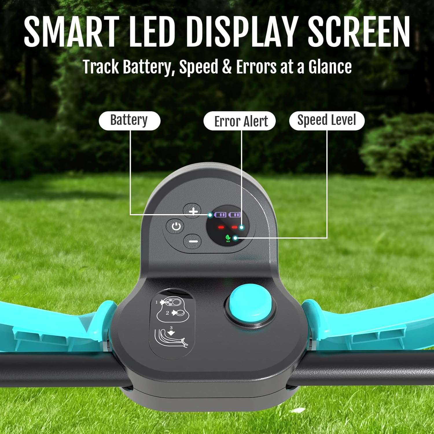 YARDCARE 36V Brushless Cordless Lawn Mower with 2X4.0Ah Batteries, LED Display Screen, Electric Lawnmower with 5-Position Height Adjustment, 8 Gallon Grass Bag, Charger - 4
