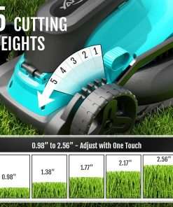 YARDCARE 36V Brushless Cordless Lawn Mower with 2X4.0Ah Batteries, LED Display Screen, Electric Lawnmower with 5-Position Height Adjustment, 8 Gallon Grass Bag, Charger - 5