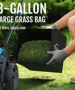 YARDCARE 36V Brushless Cordless Lawn Mower with 2X4.0Ah Batteries, LED Display Screen, Electric Lawnmower with 5-Position Height Adjustment, 8 Gallon Grass Bag, Charger - 6