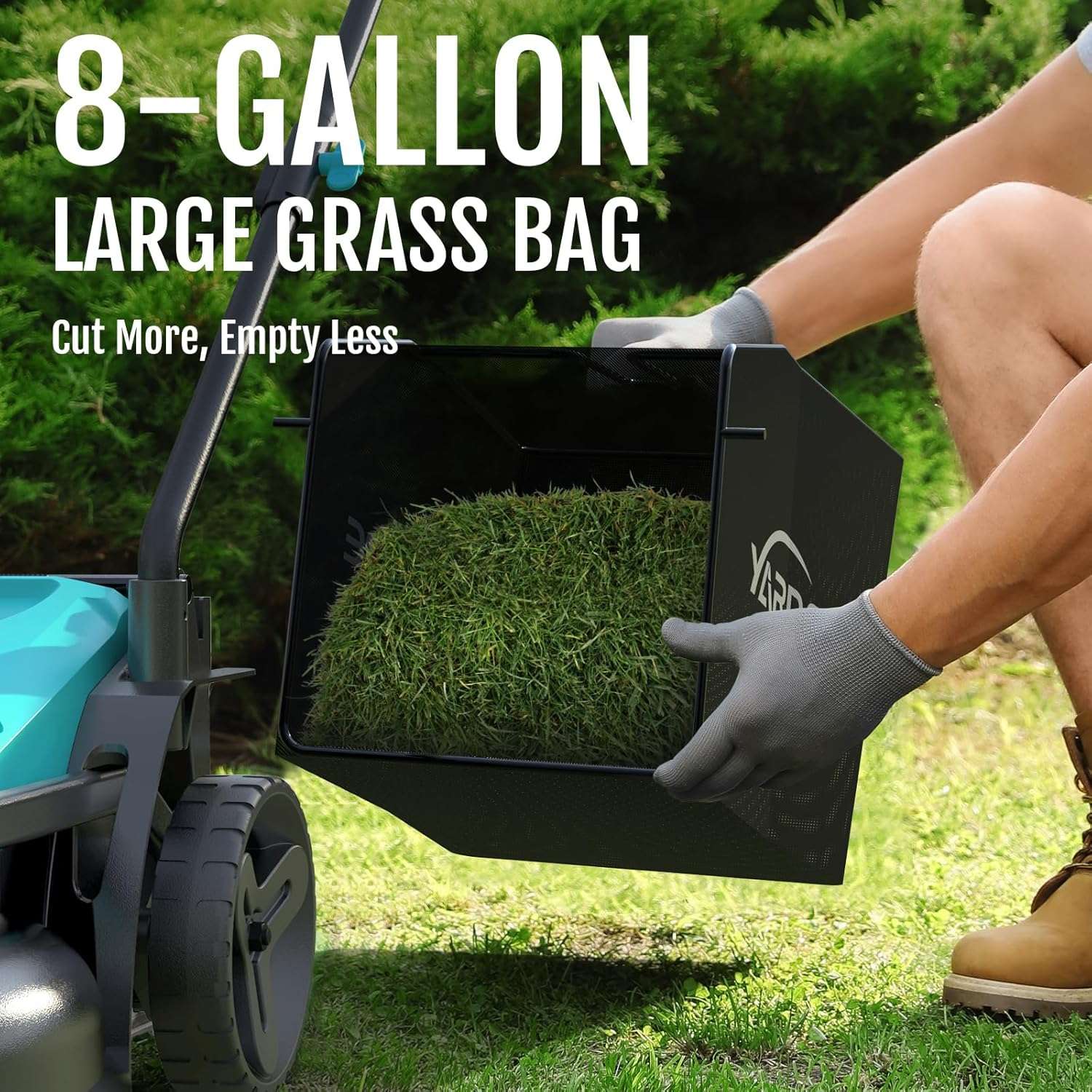 YARDCARE 36V Brushless Cordless Lawn Mower with 2X4.0Ah Batteries, LED Display Screen, Electric Lawnmower with 5-Position Height Adjustment, 8 Gallon Grass Bag, Charger - 6