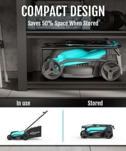 YARDCARE 36V Brushless Cordless Lawn Mower with 2X4.0Ah Batteries, LED Display Screen, Electric Lawnmower with 5-Position Height Adjustment, 8 Gallon Grass Bag, Charger - 8