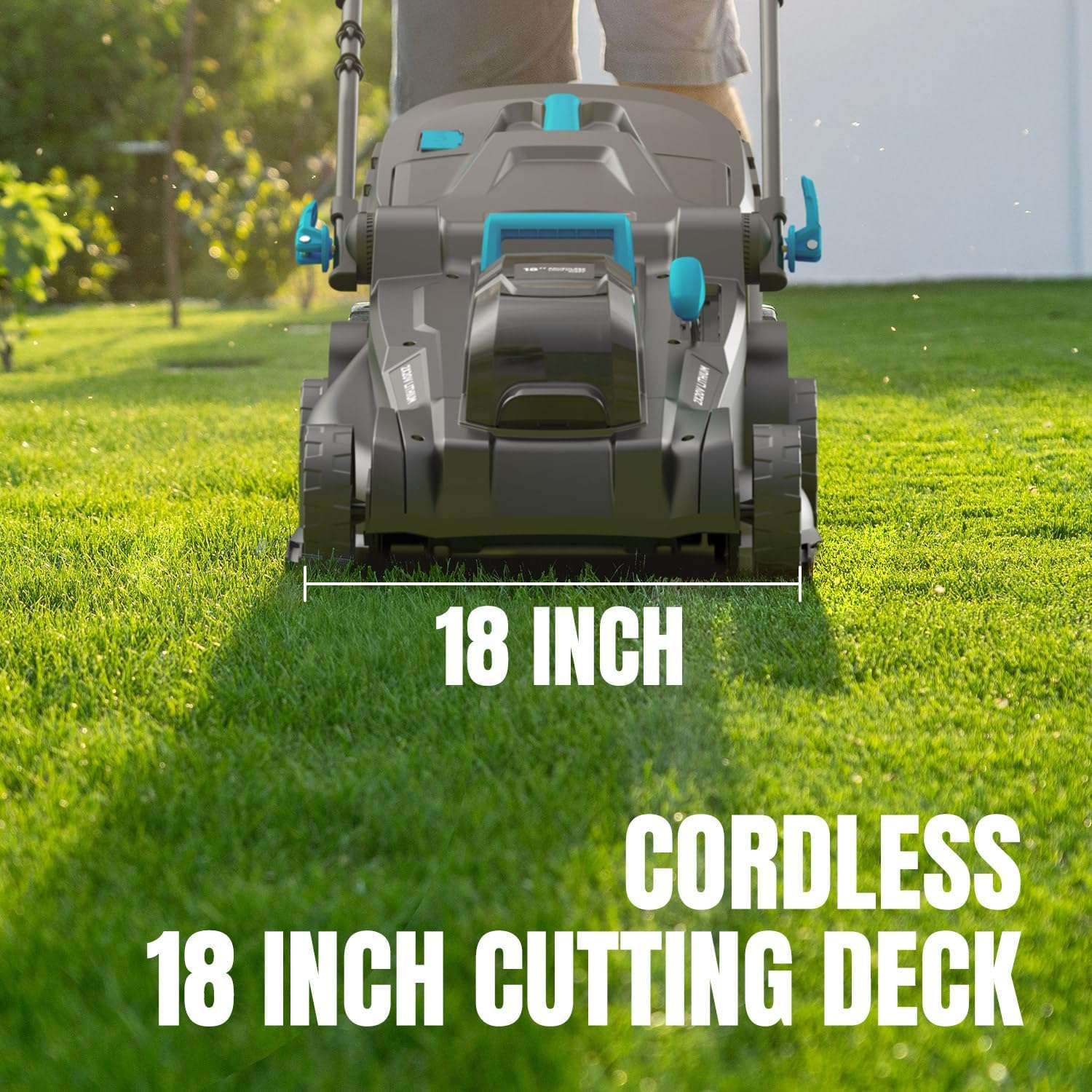 2x20V 18 inch Electric Lawn Mower Cordless, Brushless Push Lawn Mower with 6-Position Cutting Height Adjustment, 2x4.0Ah Battery & Dual Charger Included - Image 5
