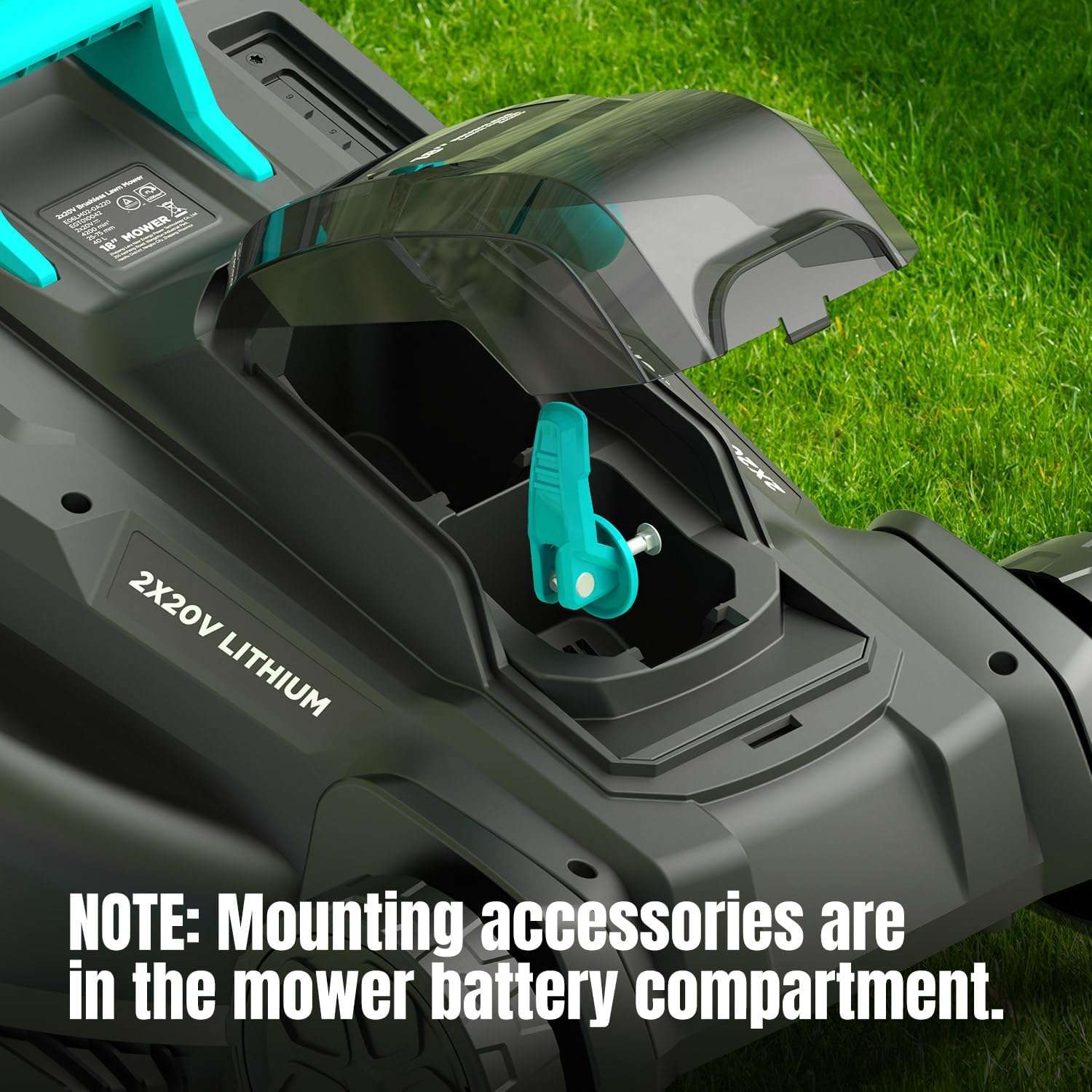 2x20V 18 inch Electric Lawn Mower Cordless, Brushless Push Lawn Mower with 6-Position Cutting Height Adjustment, 2x4.0Ah Battery & Dual Charger Included - Image 8