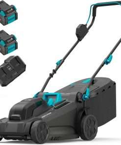 40V 18 inch Lawn Mower Cordless, Brushless Push Lawn Mower with 6-Position Cutting Height Adjustment, 2x4.0Ah Battery & Dual Charger Included - 1
