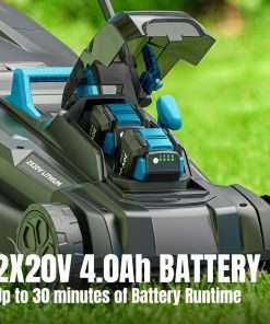 40V 18 inch Lawn Mower Cordless, Brushless Push Lawn Mower with 6-Position Cutting Height Adjustment, 2x4.0Ah Battery & Dual Charger Included - 2