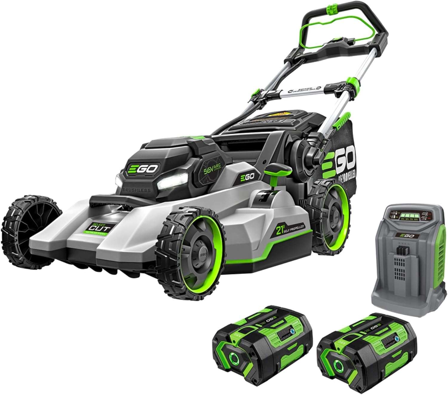 EGO POWER+ Electric Lawn Mower, Self-Propelled Cordless with Select Cut and Touch Drive, Includes (2) 56V 6.0Ah Batteries and Rapid Charger - LM2134SP-2 - 1