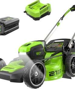 Greenworks 80V 21 Brushless Cordless (Push) Lawn Mower, 4.0Ah Battery and Rapid Charger Included - 1
