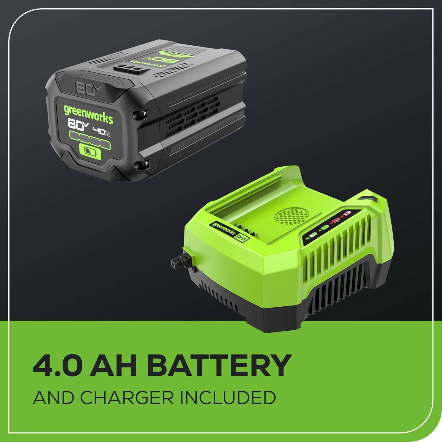 Greenworks 80V 21 Brushless Cordless (Push) Lawn Mower, 4.0Ah Battery and Rapid Charger Included - 9