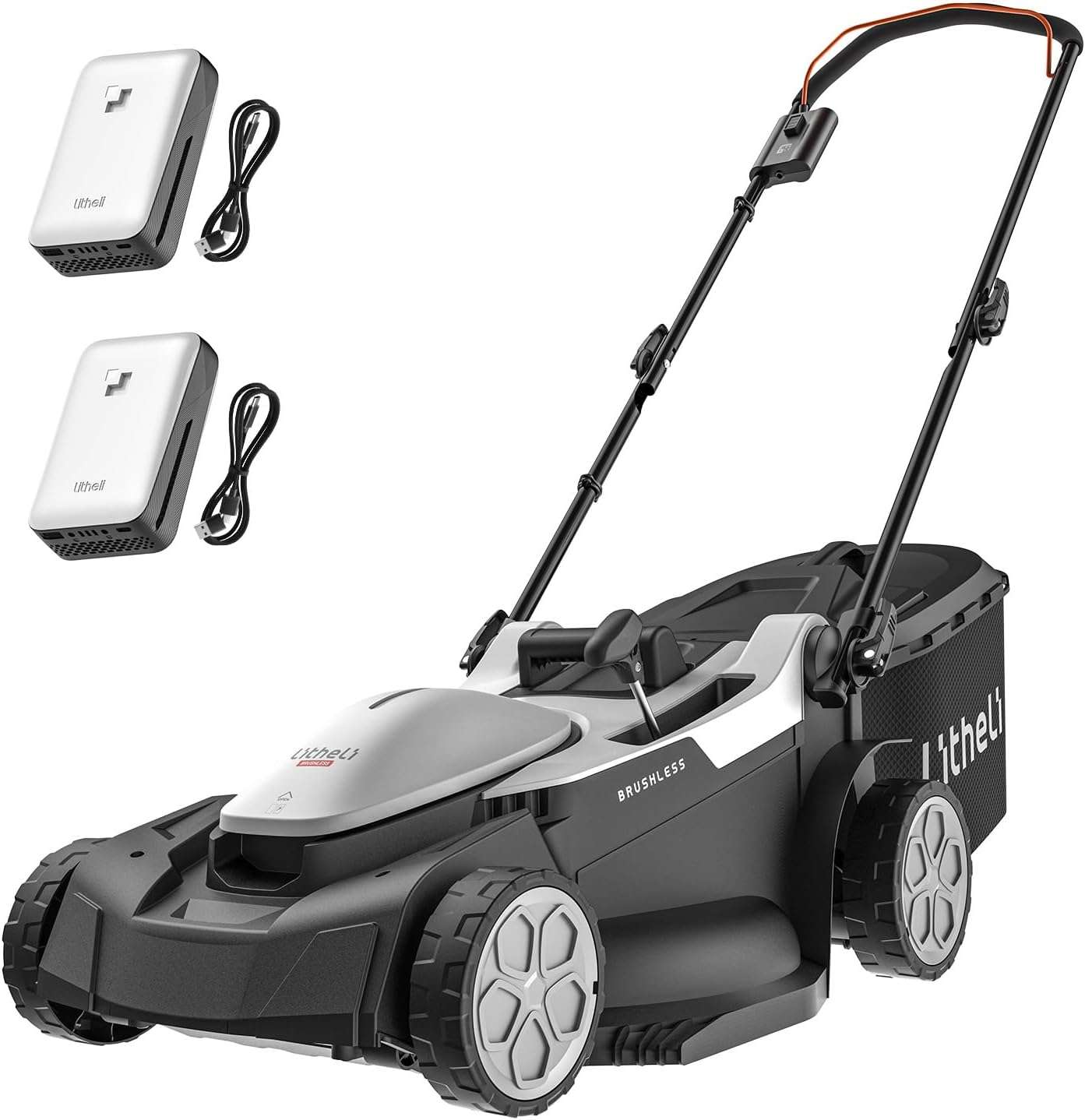 Litheli 18-inch 40V Brushless Lawn Mower for Garden Yards, Lightweight Cordless Lawn Mower Battery Powered with 6-Position Height Adjustment, 2x4.0Ah Battery Include - 1