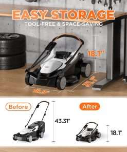 Litheli 18-inch 40V Brushless Lawn Mower for Garden Yards, Lightweight Cordless Lawn Mower Battery Powered with 6-Position Height Adjustment, 2x4.0Ah Battery Include - 7