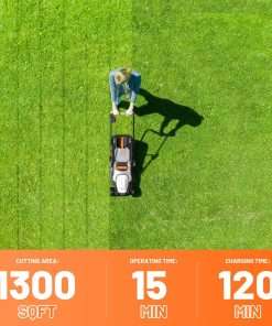 Litheli Electric Lawn Mower Cordless,Grass Cutter Machine for 1300 Sq.Ft.Lawnmower with Motor,13.2 in Cutting Width,8 Gallon Capacity,Cutting Height from 1 to 2.5 in with 4.0A Battery - 8
