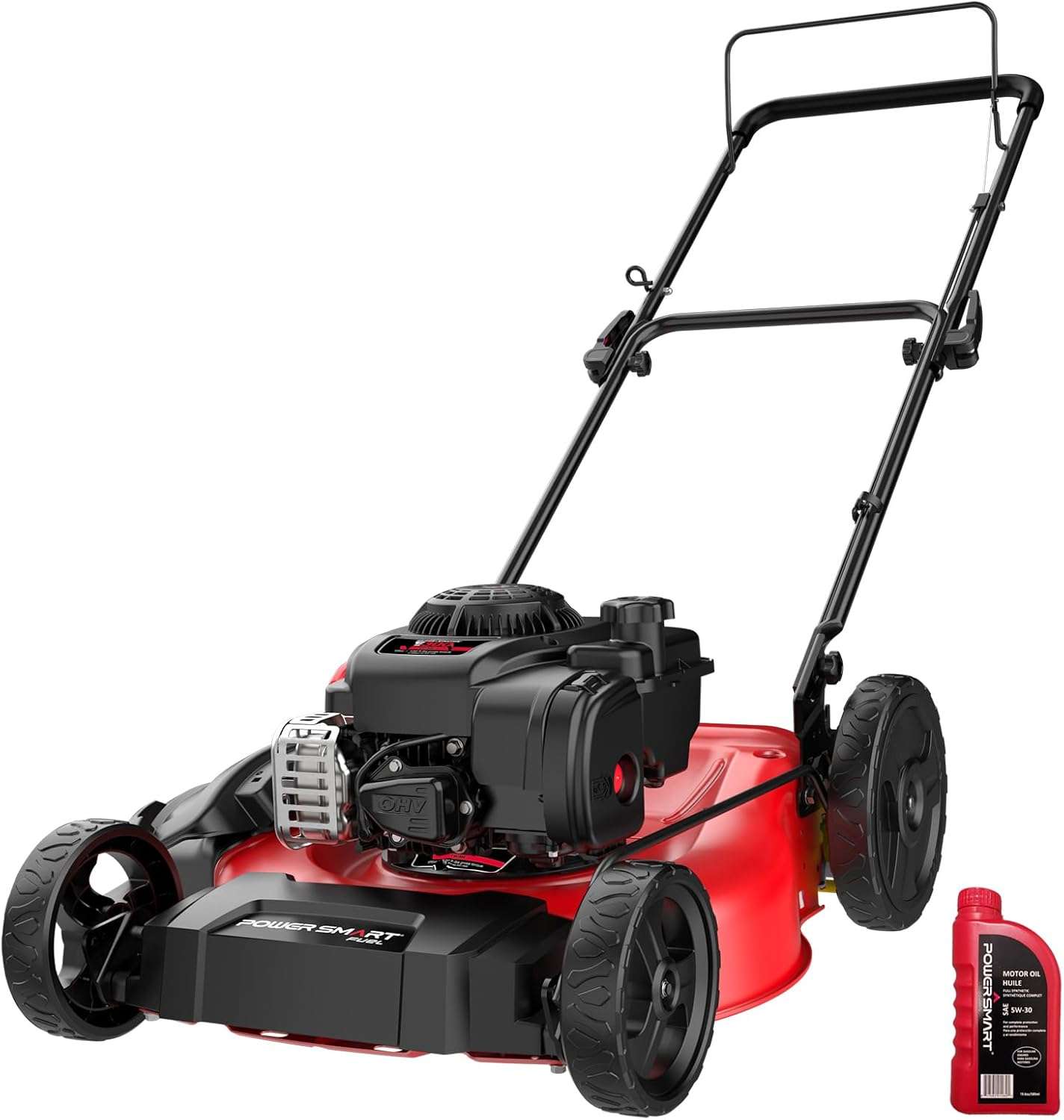 PowerSmart 21 2-in-1 Push Lawn Mower, 125cc Engine, Adjustable Cutting Height, Lightweight, Easy Assembly - 1