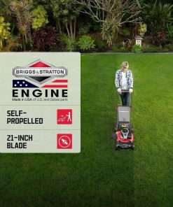 PowerSmart 21-Inch Gas Lawn Mower with B&S Engine, 3-in-1, Self-Propelled, 6 Cutting Heights, Durable Steel Deck, Rear-Wheel Drive - 7