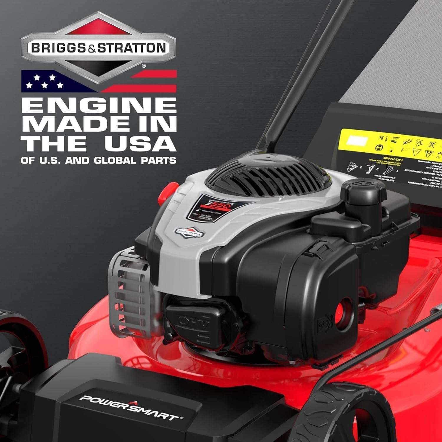 PowerSmart Gas Lawn Mower, 21-Inch Self-Propelled Mower with B&S 140cc Engine, Steel Deck, 3-in-1 Bag-Mulch-Rear Discharge, 6 Height Positions, 10” Rear Wheels - 2