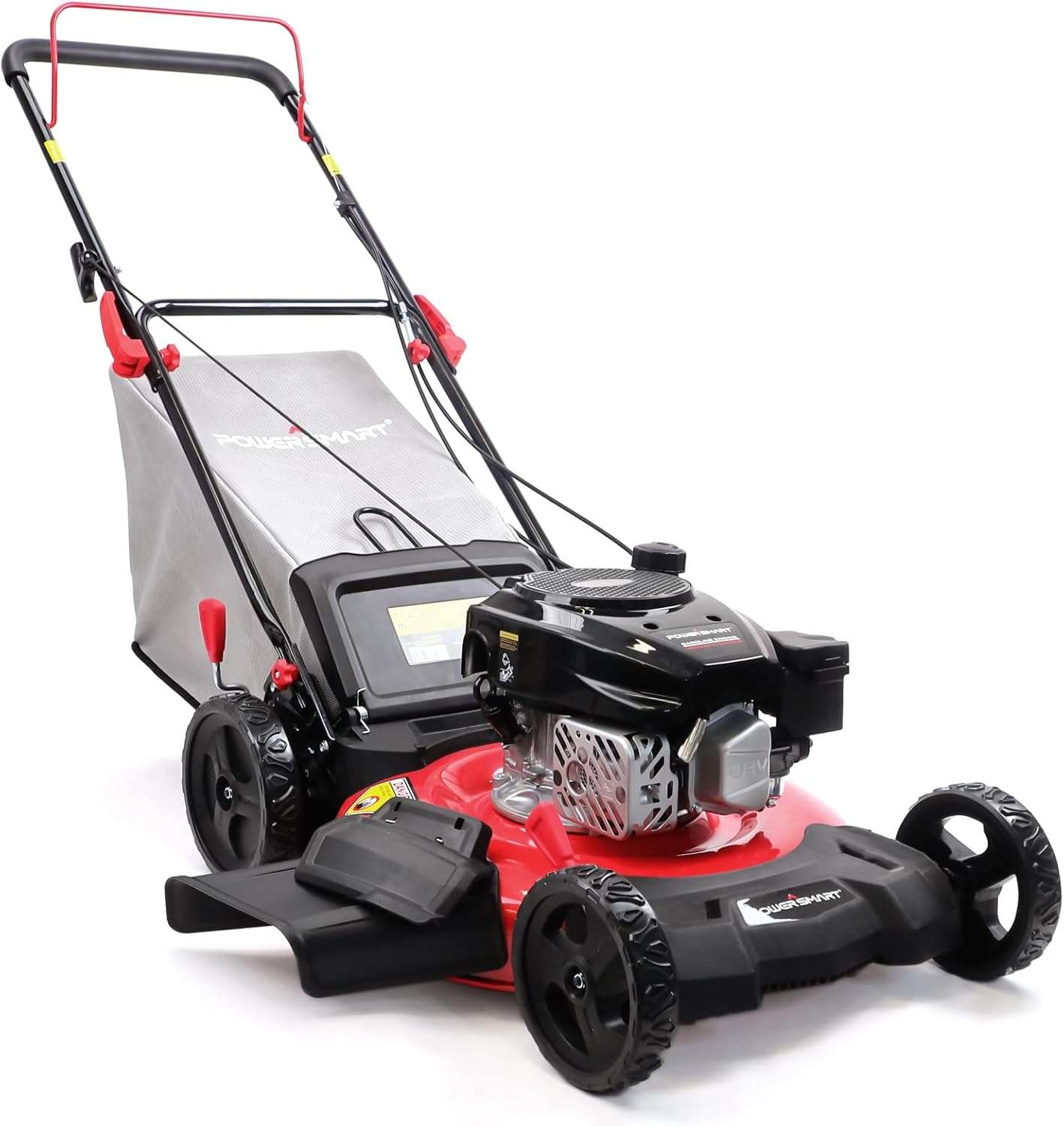 PowerSmart Lawn Mower Gas Powered, 21-Inch 144cc Engine 3-in-1 Walk-Behind Push Lawn Mower, Oil Included - 1