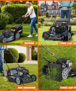 SENIX 22 Gas Lawn Mower, 163cc Self Propelled Gas Powered Lawnmower with B&S 4-Cycle Engine, 3-in-1 Walk-Behind Push Lawn Mowers, 6-Position Height Adjustment, cortadora de pasto, LSSG-H1 - 10