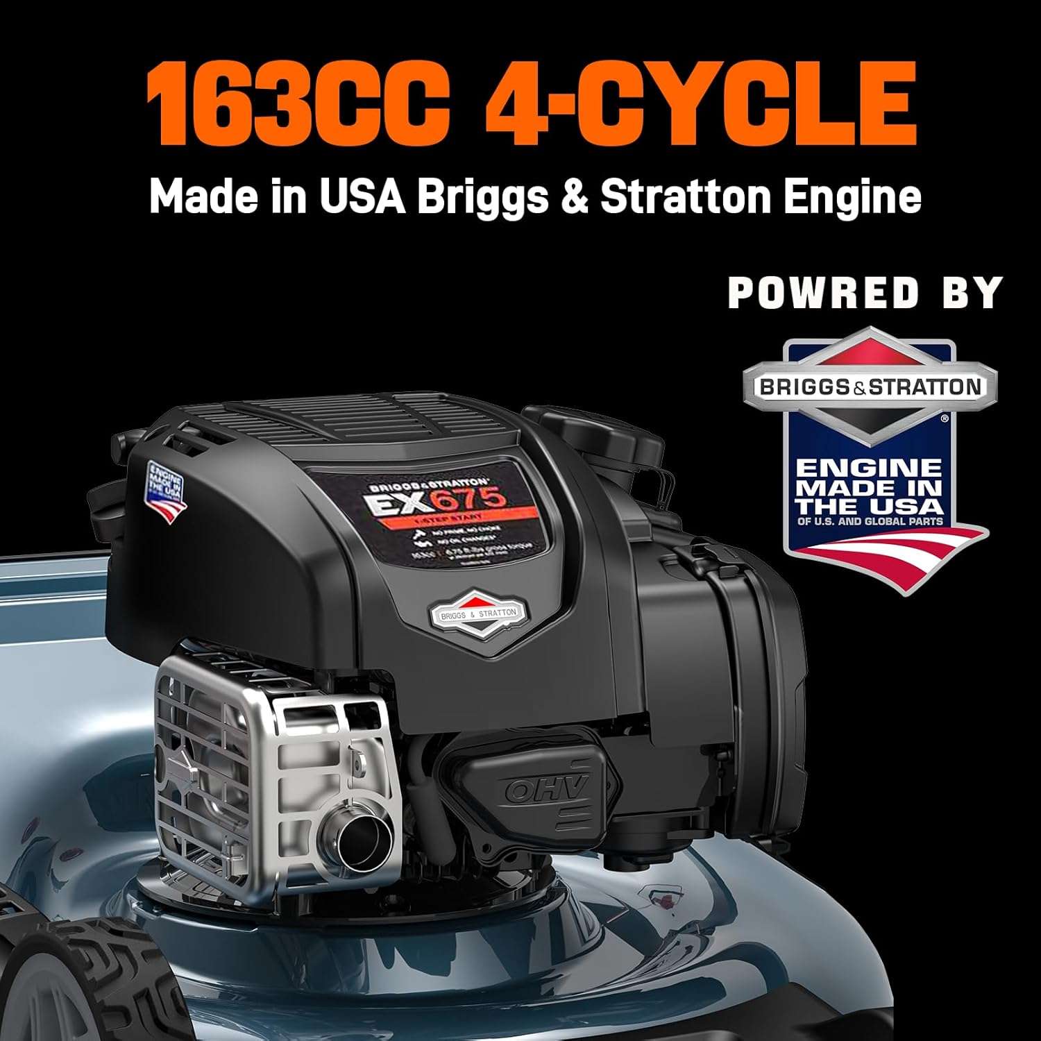 SENIX 22 Gas Lawn Mower, 163cc Self Propelled Gas Powered Lawnmower with B&S 4-Cycle Engine, 3-in-1 Walk-Behind Push Lawn Mowers, 6-Position Height Adjustment, cortadora de pasto, LSSG-H1 - 3