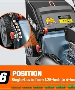 SENIX 22 Gas Lawn Mower, 163cc Self Propelled Gas Powered Lawnmower with B&S 4-Cycle Engine, 3-in-1 Walk-Behind Push Lawn Mowers, 6-Position Height Adjustment, cortadora de pasto, LSSG-H1 - 4