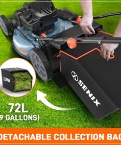 SENIX 22 Gas Lawn Mower, 163cc Self Propelled Gas Powered Lawnmower with B&S 4-Cycle Engine, 3-in-1 Walk-Behind Push Lawn Mowers, 6-Position Height Adjustment, cortadora de pasto, LSSG-H1 - 7