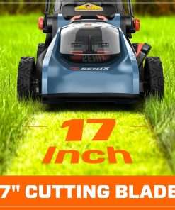 SENIX 40V 17 Electric Lawn Mower, Battery Powered Cordless Lawnmower, 2-in-1 Brushless Walk-Behind Push Mowers, 6 Heights Adjustment, cortadora de pasto, Includes 2x5Ah Batteries & Charger - 3