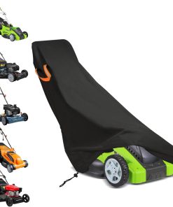 ClawsCover Push Lawn Mower Cover Waterproof Outdoor,Durable 210D Polyester Oxford,Anti-UV Weatherproof Walk Behind Lawnmower Storage Covers Shed, with Reflective Handles,Drawstring-74x25x39 Inch - 1