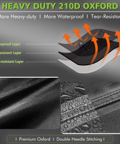 ClawsCover Push Lawn Mower Cover Waterproof Outdoor,Durable 210D Polyester Oxford,Anti-UV Weatherproof Walk Behind Lawnmower Storage Covers Shed, with Reflective Handles,Drawstring-74x25x39 Inch - 4