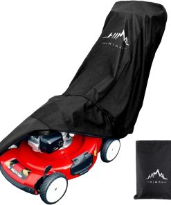 Himal Outdoors Lawn Mower Cover - Heavy Duty 600D Polyester Oxford Waterproof, UV Protection Universal Fit with Drawstring & Cover Storage Bag，Black - 1