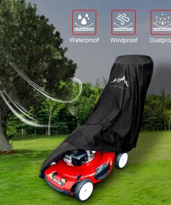 Himal Outdoors Lawn Mower Cover - Heavy Duty 600D Polyester Oxford Waterproof, UV Protection Universal Fit with Drawstring & Cover Storage Bag，Black - 3