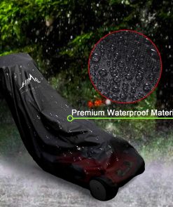 Himal Outdoors Lawn Mower Cover - Heavy Duty 600D Polyester Oxford Waterproof, UV Protection Universal Fit with Drawstring & Cover Storage Bag，Black - 4