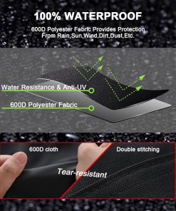 Himal Outdoors Lawn Mower Cover - Heavy Duty 600D Polyester Oxford Waterproof, UV Protection Universal Fit with Drawstring & Cover Storage Bag，Black - 5