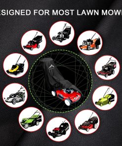 Himal Outdoors Lawn Mower Cover - Heavy Duty 600D Polyester Oxford Waterproof, UV Protection Universal Fit with Drawstring & Cover Storage Bag，Black - 6