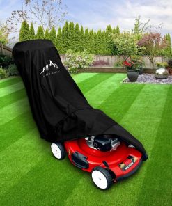 Himal Outdoors Lawn Mower Cover - Heavy Duty 600D Polyester Oxford Waterproof, UV Protection Universal Fit with Drawstring & Cover Storage Bag，Black - 7