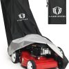 Lawn Mower Cover with PA Coating & Double Drawstring & Storage Bag, Heavy Duty 600D Polyester Oxford Push Mower Cover, Waterproof Lawnmower Covers for Outdoor - 1
